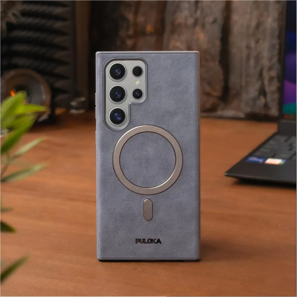 PULOKA CASE FOR SAMSUNG S24 ULTRA GRAY - كفر ماك سيف للسامسونج اس 24 الترا من بولوكا رمادي