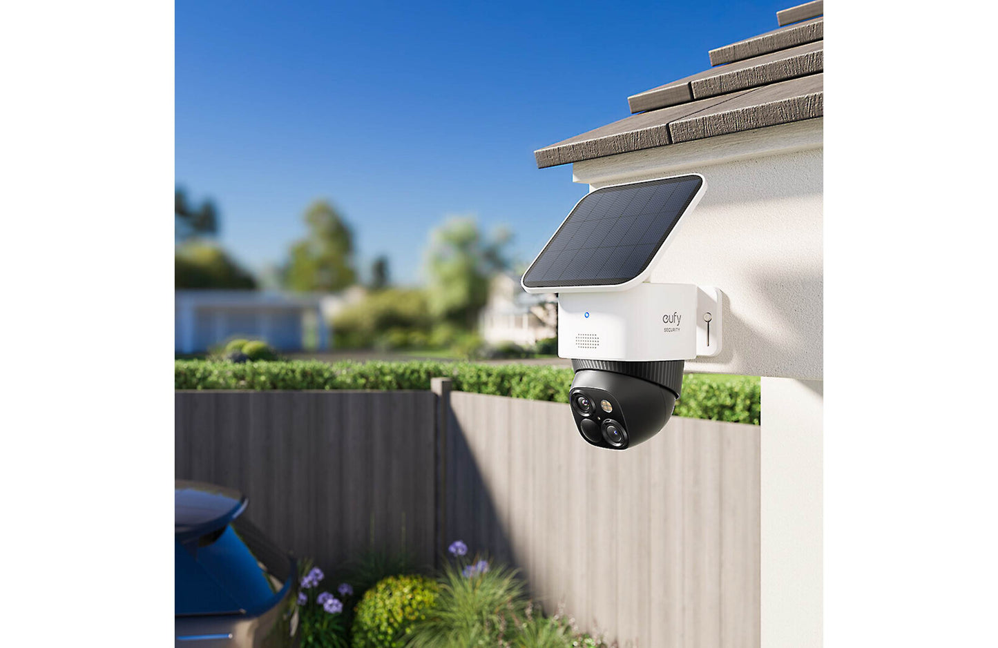 ANKER EUFY SECURITY CAM SOLOCAM S340 360 - كاميرا مراقبة خارجية مزدوجة العدسة تعمل بالطاقة الشمسية من انكر