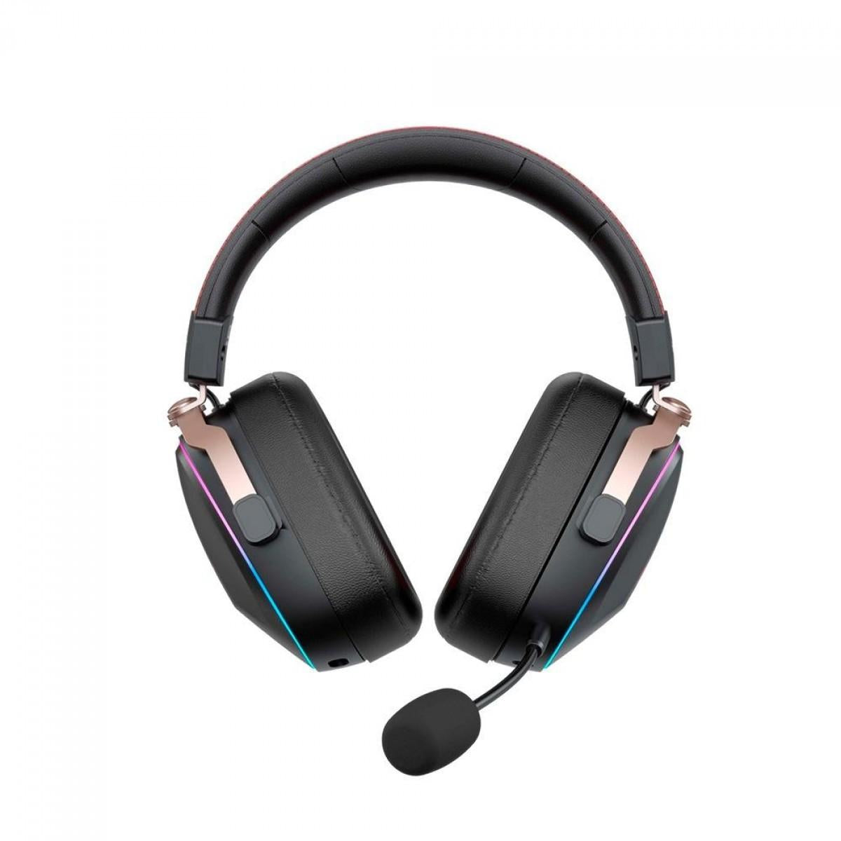 Havit H2039BG Gaming Headphone BT & Wired 3.5 mm Jack RBG Strip Black + Ochre - سماعات سلكية ولاسلكية هيدسيت للالعاب من هافيت