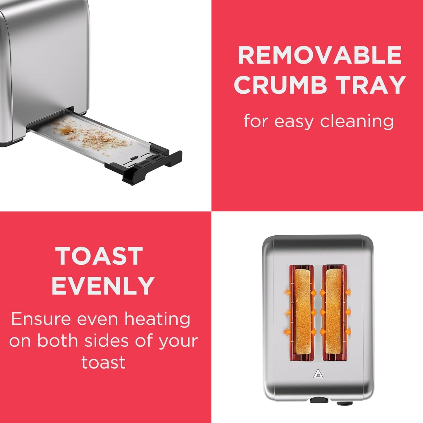 Black&Decker ET244-B5 2 SLICE TOASTER 1050W Stainless steel - محمصة خبز 2 شريحة 1050 واط من بلاك اند ديكر