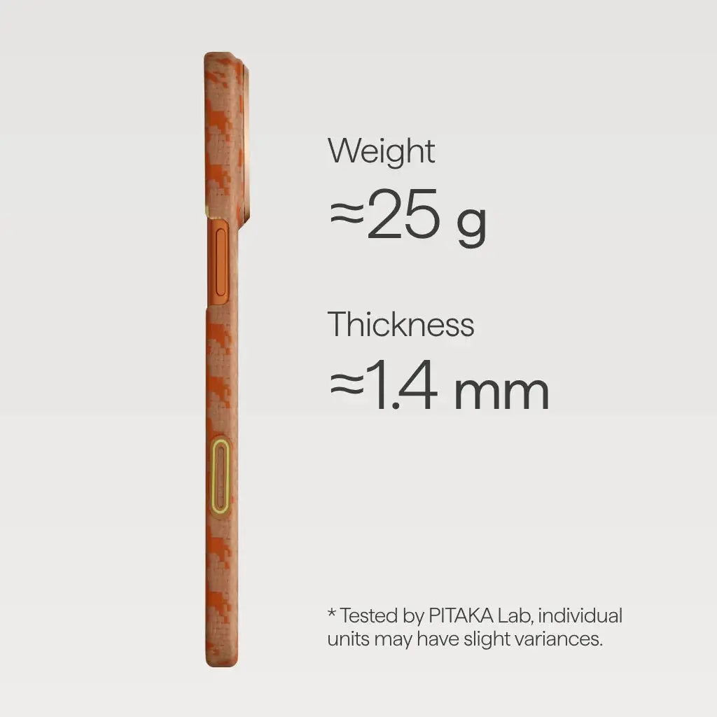 PITAKA HAPPINESS RIDES IN PITAKA EDGE CASE FOR IPHONE 17 PRO MAX AMBER - كفر ايفون 17 برو ماكس ماك سيف من بيتاكا