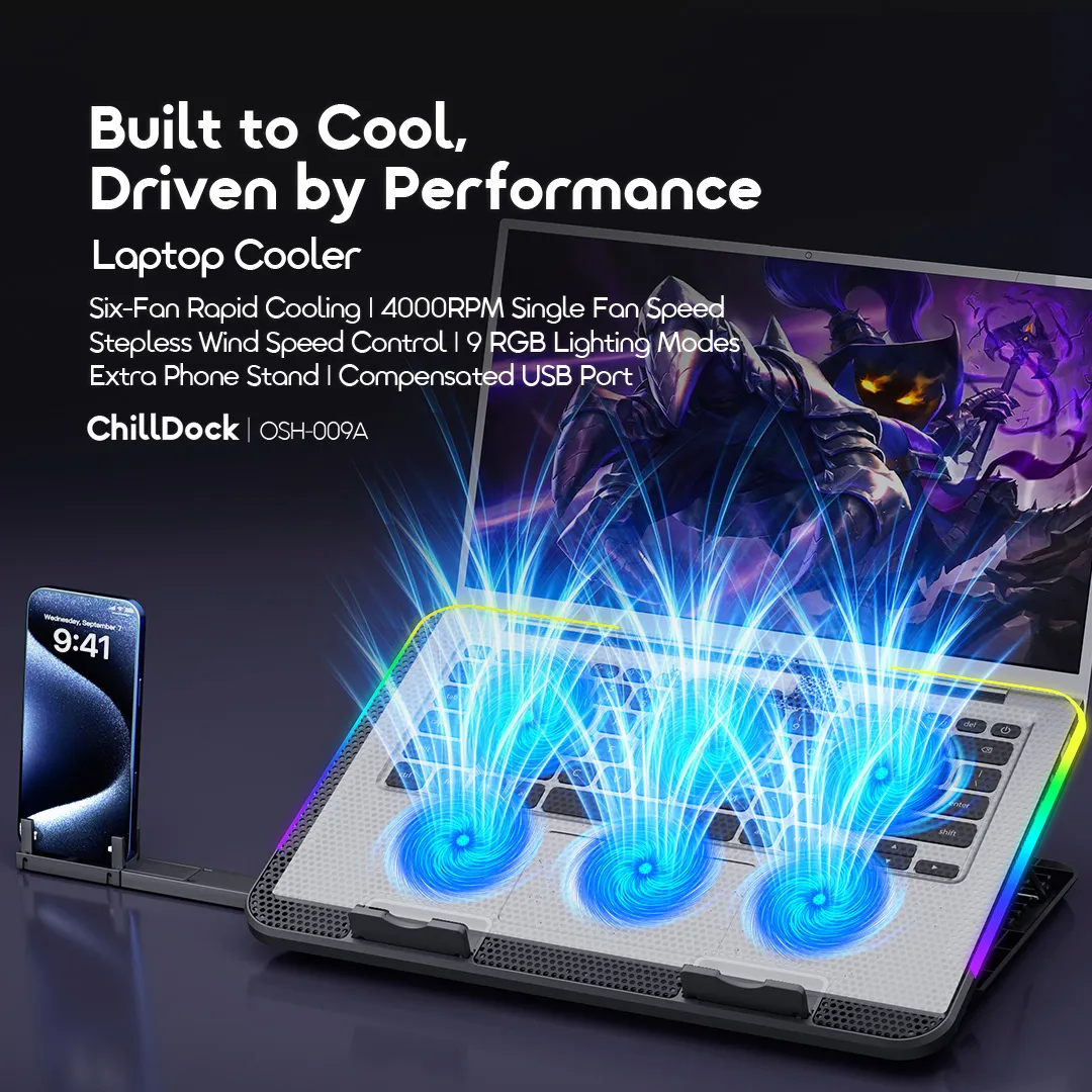 Oraimo ChillDock Dual USB Ports Laptop Cooler - ستاند تبريد للابتوب من اورايمو