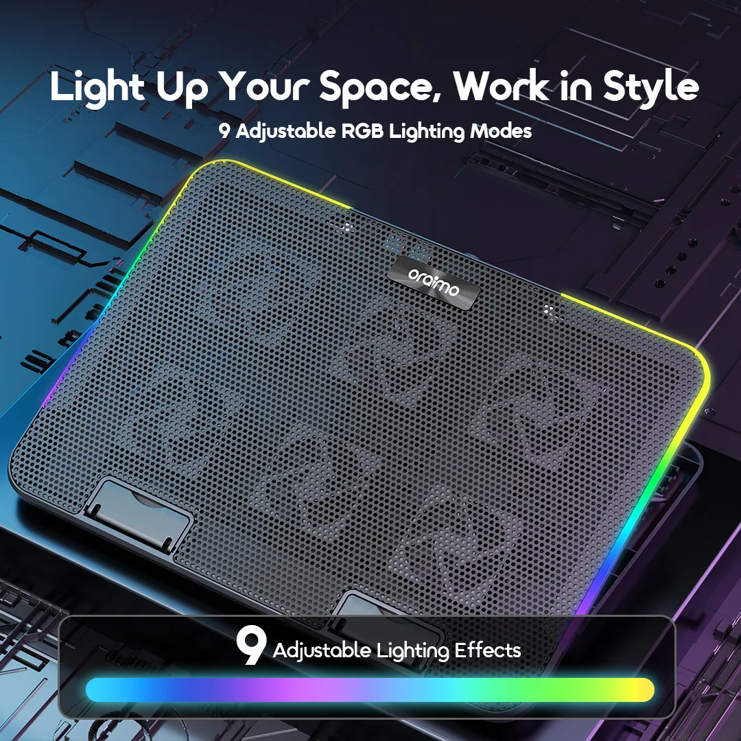 Oraimo ChillDock Dual USB Ports Laptop Cooler - ستاند تبريد للابتوب من اورايمو