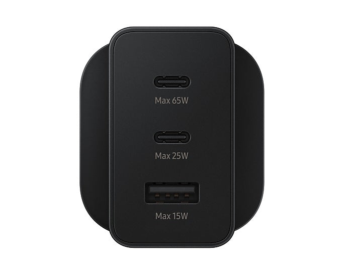 Samsung Power Adapter 65W Black - شاحن ثلاثي المنافذ 65 واط من سامسونج اسود