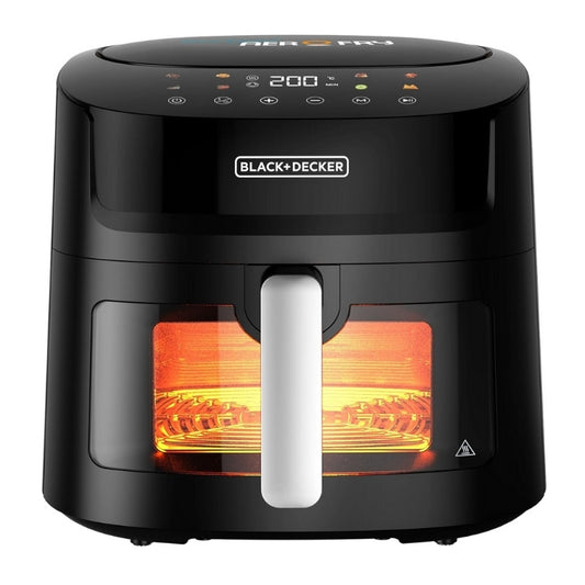Black&Decker AF7210-B5 DIGITAL AEROFRY WITH WINDOW 7.2L - قلاية هوائية رقمية بسعة 7.2 لتر وبقوة 1800 واط مع نافذة من بلاك اند ديكر