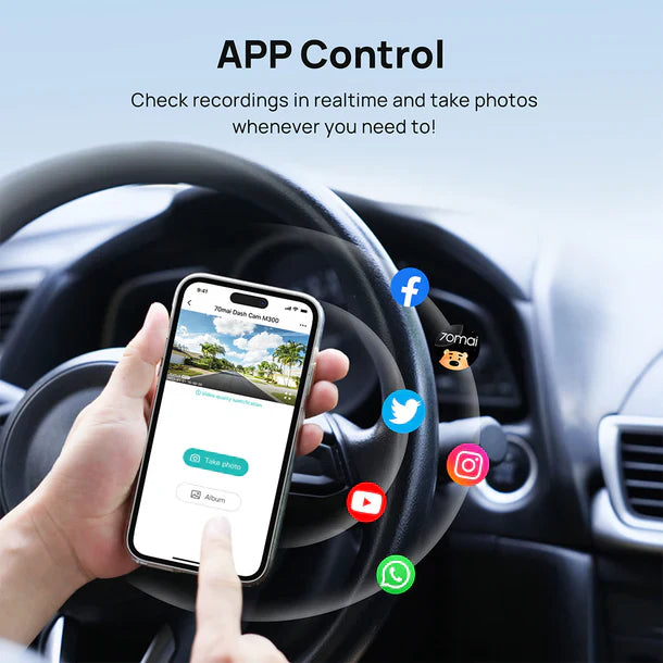 70mai Dash Cam M300 1296P - كاميرا سيارة امامية من شاومي