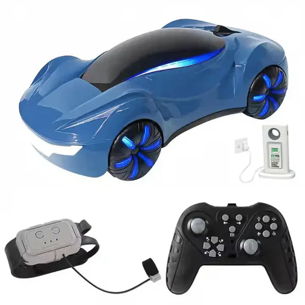STUNT DRIFTING TOY CAR WITH WATCH CONTROLLER - سيارة رياضية مع جهاز تحكم بالساعة من شاومي ازرق
