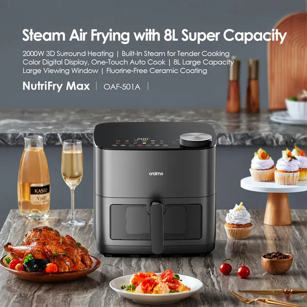 Oraimo NutriFry Max 8L 2000W Air Fryer - قلاية هوائية 2000 واط 8 لتر من اورايمو