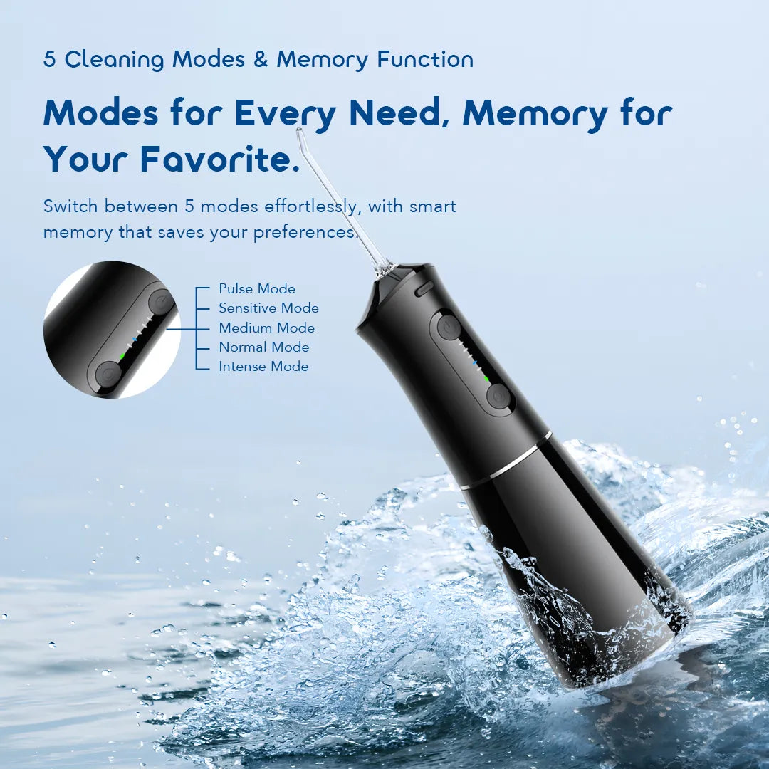 Oraimo FlossJet Pro Comfortable Smart Flosser with 4 Jet Nozzles - جهاز تنظيف اللثة والاسنان مع 4 فوهات من اورايمو