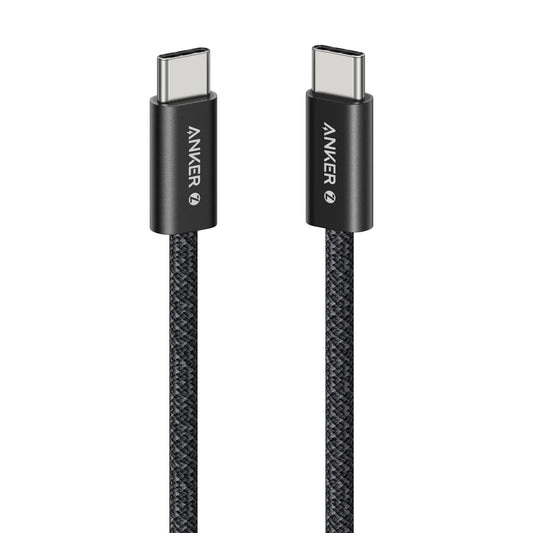 Anker Zolo USB-C to C Braided Cable 1M 240W Black   -  كيبل تايب سي تايب سي 240 واط من انكر 1 متر اسود