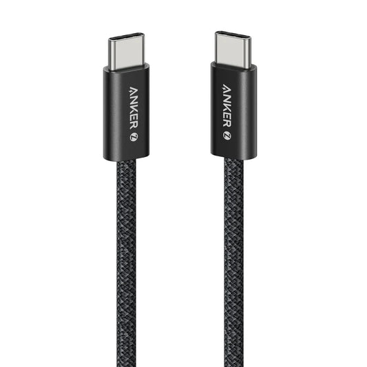 Anker Zolo C to C Cable 6ft 240W Braided and Dirt-Free Black - كيبل تايب سي تايب سي 240 واط 2 متر من انكر اسود