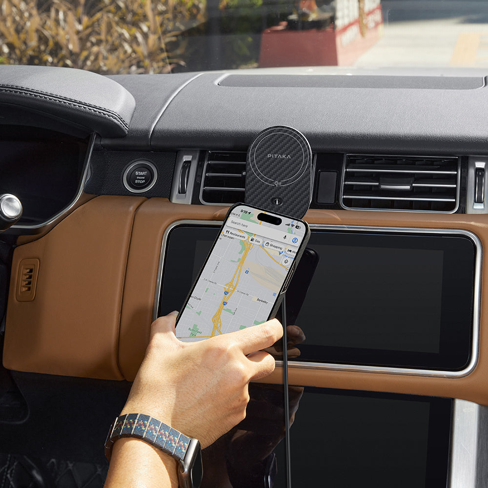 PITAKA MAGNETIC CAR PHONE HOLDER FOR AIR VENT QI2 - ستاند سيارة مغناطيسي بفتحة التبريد مع شحن لاسلكي من بيتاكا