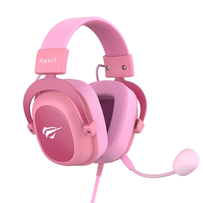 Havit H2002d Wired Gaming headphone pink - سماعات هيدسيت سلكية للالعاب من هافيت وردي