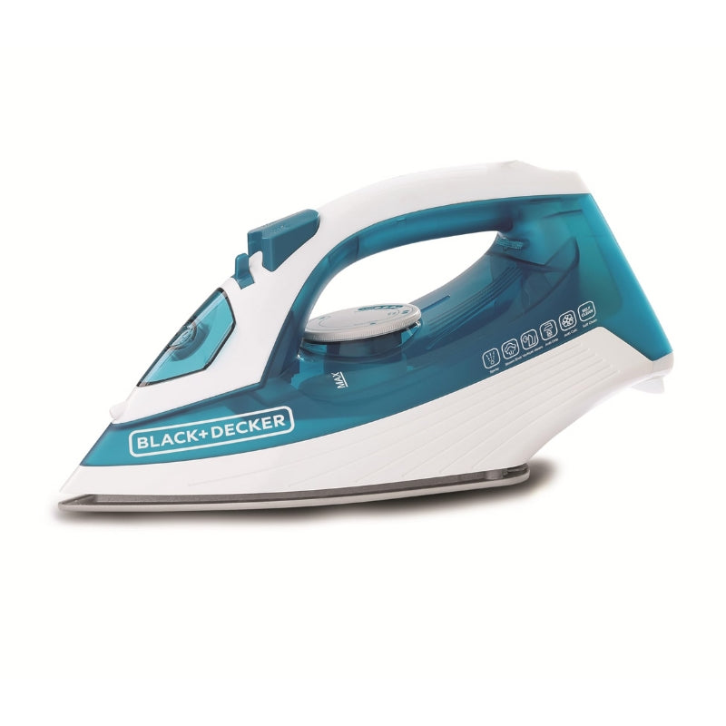 Black&Decker X1575-B5 1600W STEAM IRON WITH NONSTICK SOLEPLATE - مكوى بخاري بقوة 1600 واط مع قاعدة غير لاصقة من بلاك اند ديكر
