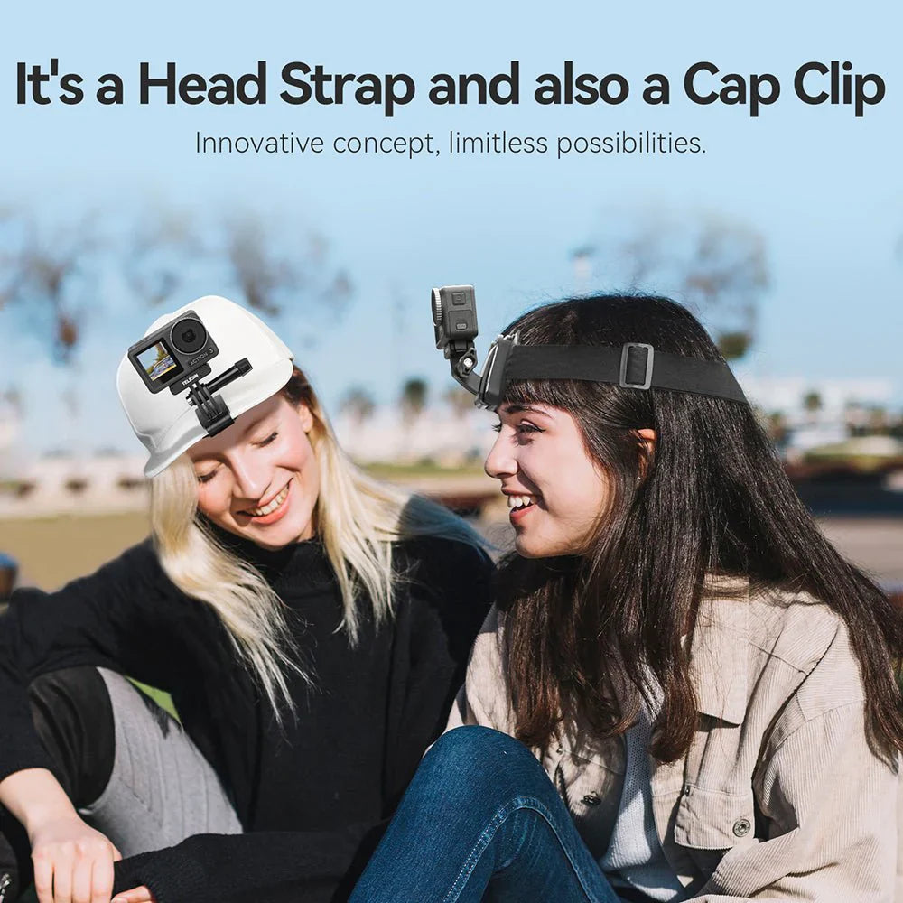 TELESIN 2-in-1 Hat Clip Quick Release Headband - حزام الرأس للكاميرا سريع الفتح مع مشبك القبعة من تيليسن