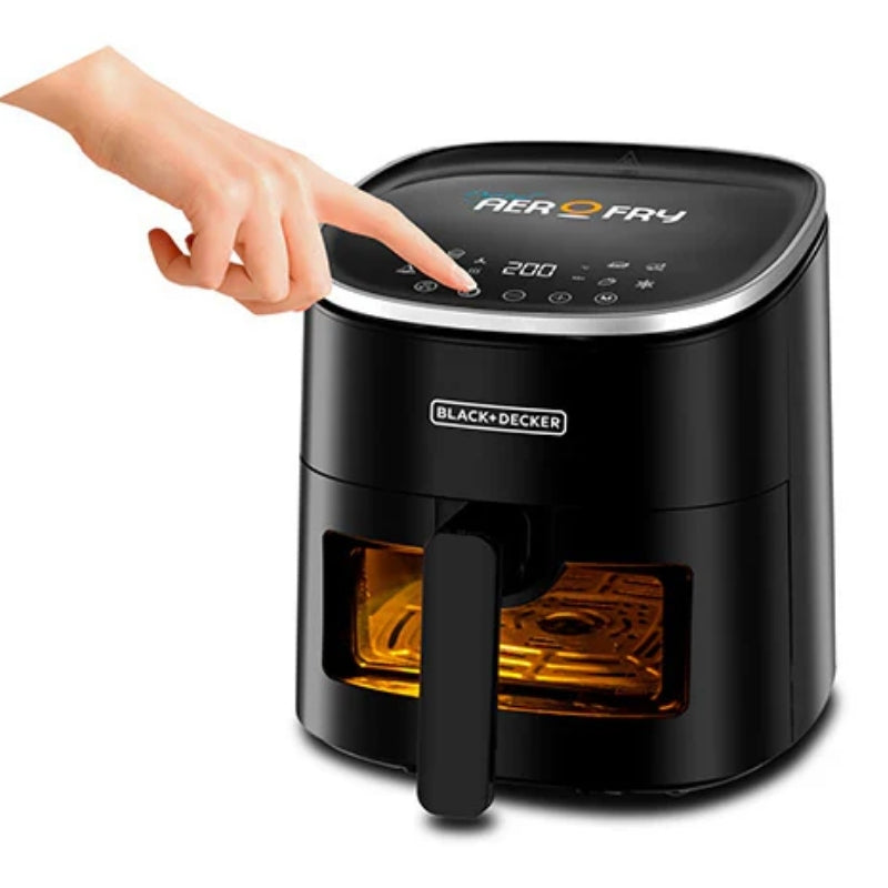 Black&Decker AF7210-B5 DIGITAL AEROFRY WITH WINDOW 7.2L - قلاية هوائية رقمية بسعة 7.2 لتر وبقوة 1800 واط مع نافذة من بلاك اند ديكر