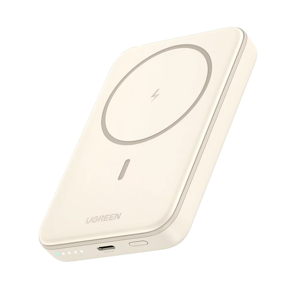 UGREEN PowerBank Magnetic Wireless Creamy 10000mAh 20W - باوربنك مغناطيسي لاسلكي 10000 ملي امبير 20 واط من يوكرين