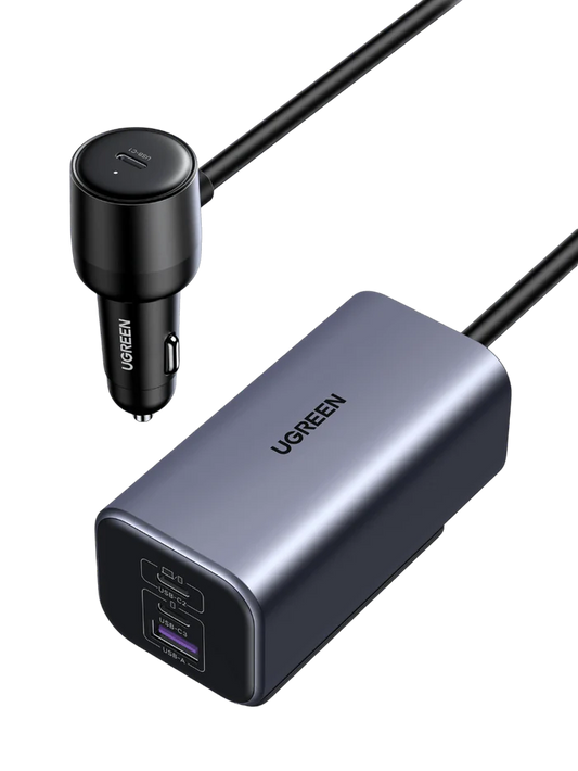 UGREEN Car Charger 150W 4-Port GaN Fast - شاحن سيارة سريع بقدرة 150 واط، 4 منافذ بتقنية GaN من يوكرين