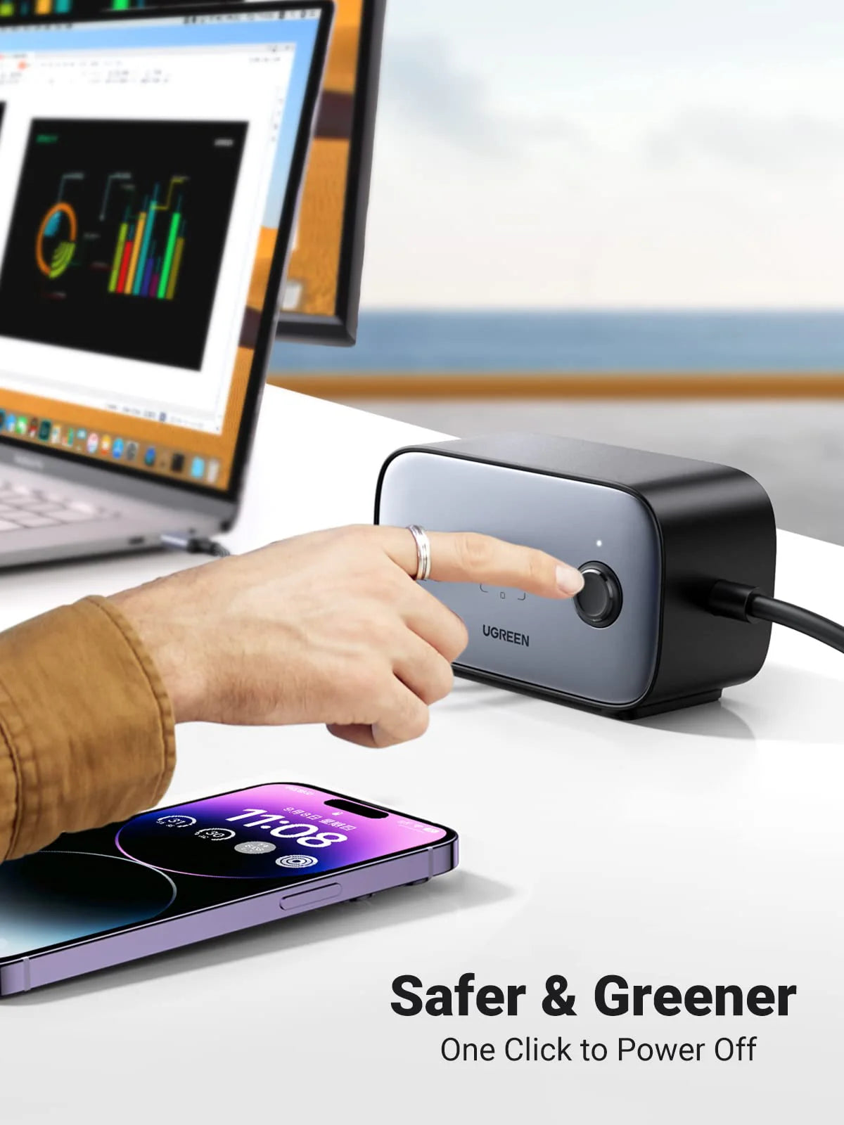 UGREEN Power Strip DigiNest Pro Power 100W Type 3C1A - شاحن 100 واط متعدد المنافذ من يوكرين