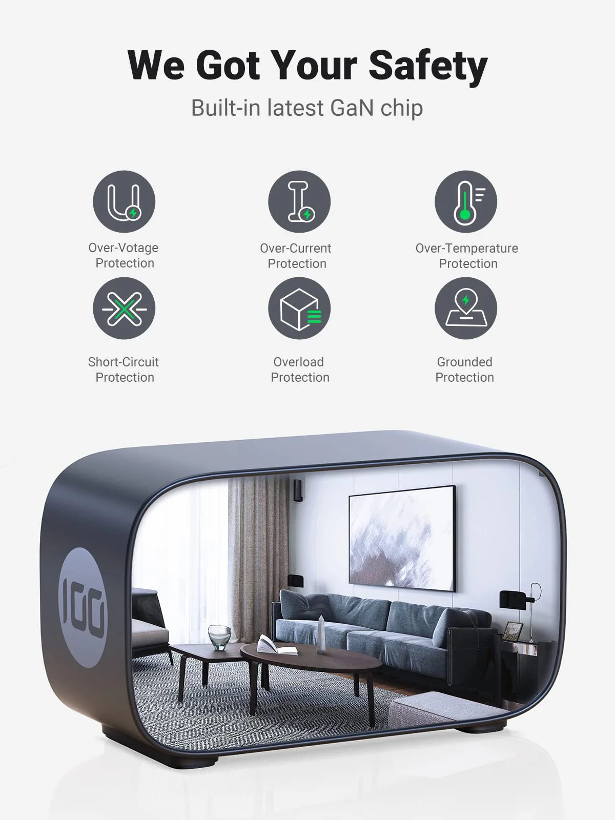 UGREEN Power Strip DigiNest Pro Power 100W Type 3C1A - شاحن 100 واط متعدد المنافذ من يوكرين