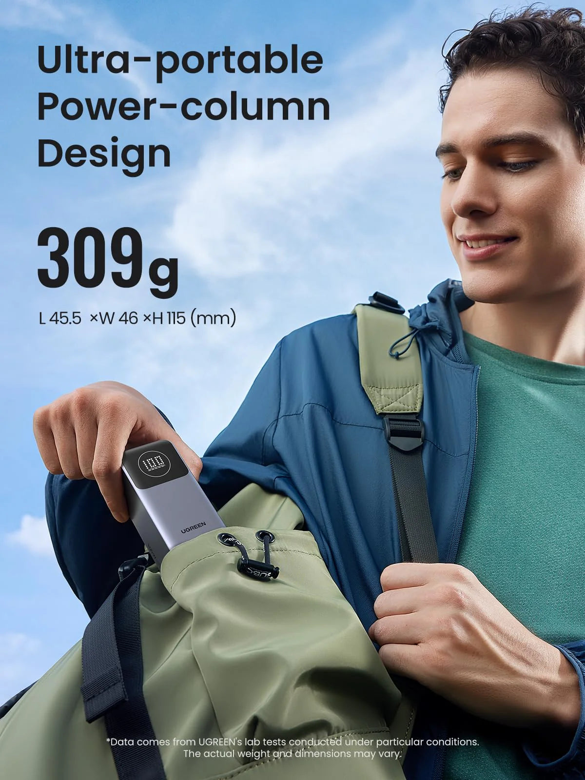 UGREEN PowerBank Nexode 12000mAh 100w 2Port - باوربنك 12000 ملي امبير 100 واط مع كيبل تايب سي تايب سي وشاشة رقمية من يوكرين