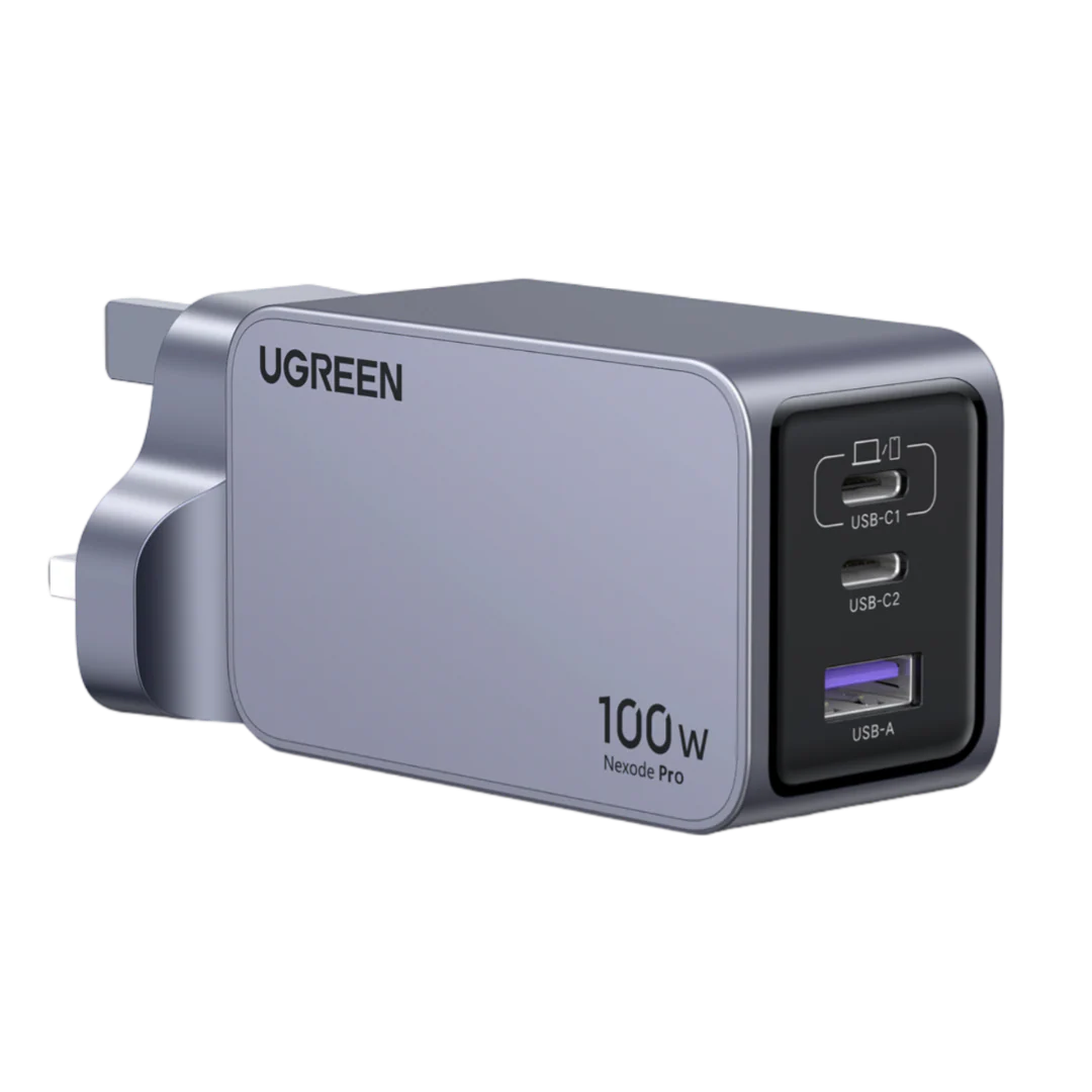 UGREEN Charger Nexode Pro Gan With Cable 100W 3-Port - شاحن 100 واط مع 3 منافذ وكيبل تايب سي تايب سي من يوكرين