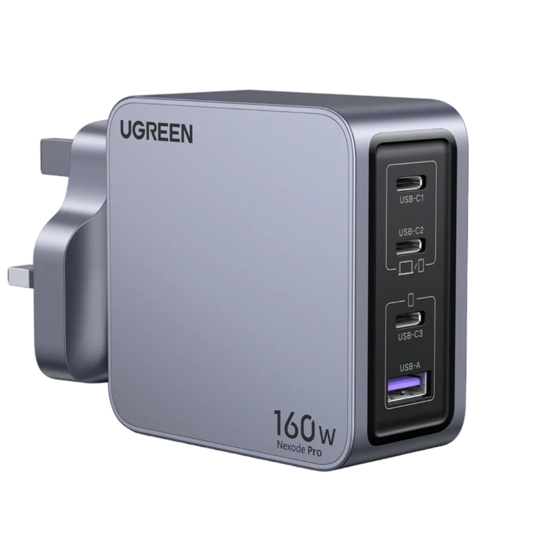 UGREEN Charger Fast Nexode Pro 160W 4-Port GaN Set UK- شاحن 160 واط متعدد المنافذ مع كيبل تايب سي تايب سي من يوكرين