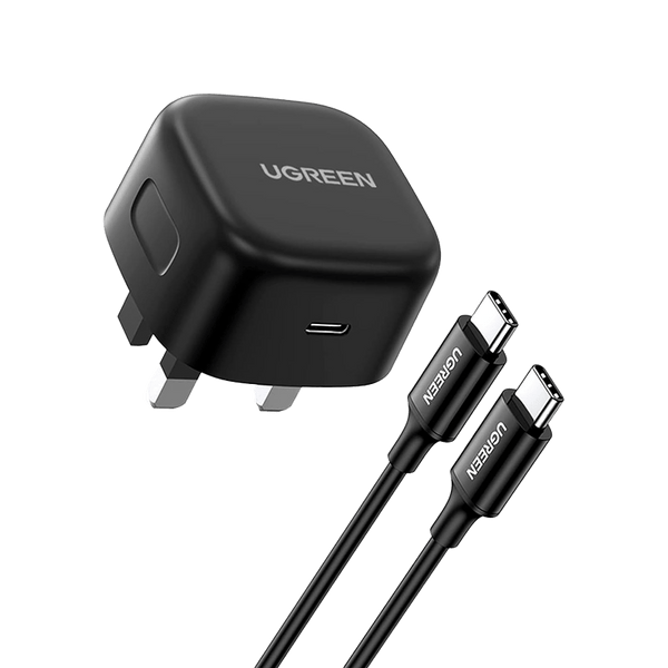 UGREEN Charger PD Fast With Cable 25W UK - شاحن تايب سي 25 واط مع كيبل تايب سي تايب سي 2 متر من يوكرين