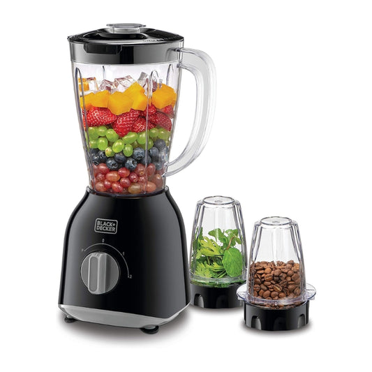 Black&Decker BX365-B5 400W Blender with 2Grinders - خلاط كهربائي بقوة 400 واط مع مطحنتين من بلاك اند ديكر