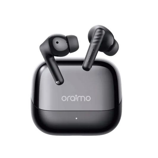 Oraimo SpaceBuds Neo+ Wireless Earpods Black - سماعات بلوتوث بتقنية الغاء الضوضاء من اورايمو اسود