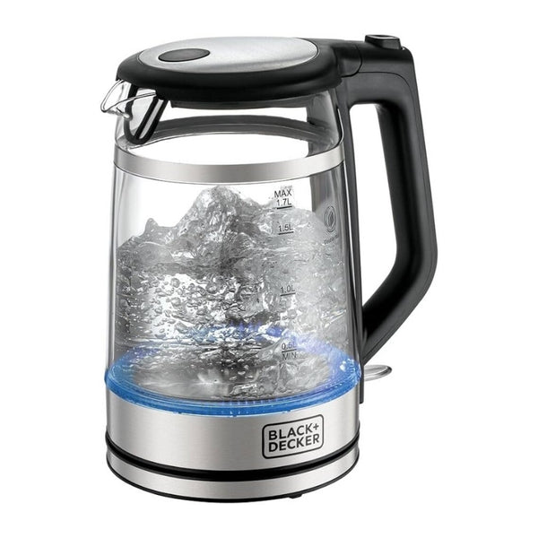 Black&Decker GK220-B5 DOUBLE WALL GLASS KETTLE - غلاية كهربائية زجاجية مزدوجة الجدار بسعة 1.7 لتر وبقدرة 2200 واط من بلاك اند ديكر