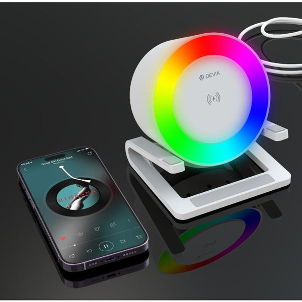 DEVIA DESKTOP WIRELESS CHARGING SPEAKER M3- شاحن وسبيكر من ديفيا